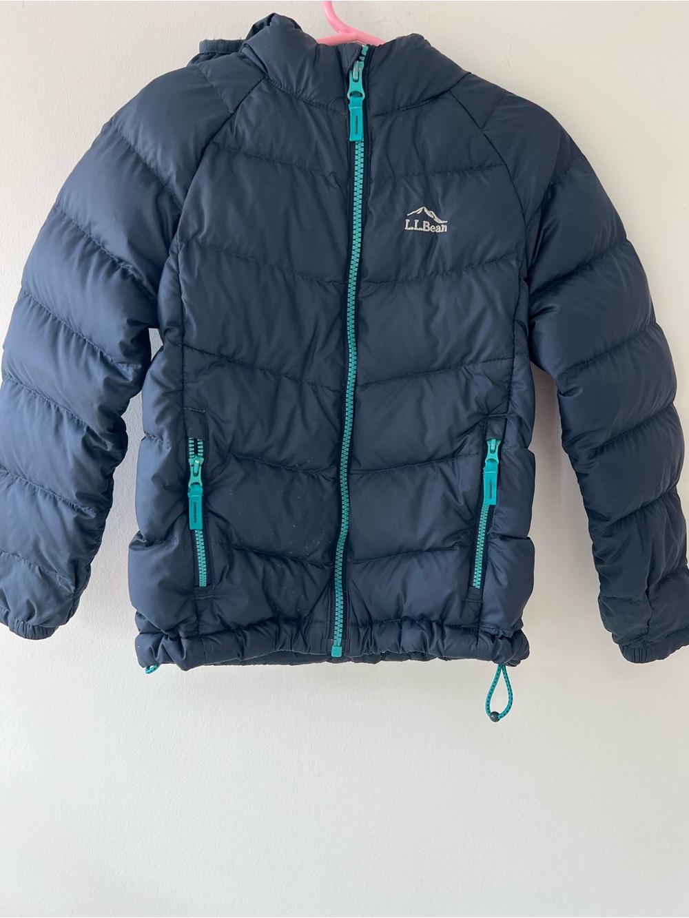 L.L. Bean kids Navy Puffer jacket water repellent down size M 5-6